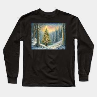 Christmas Tree in  a forest Long Sleeve T-Shirt